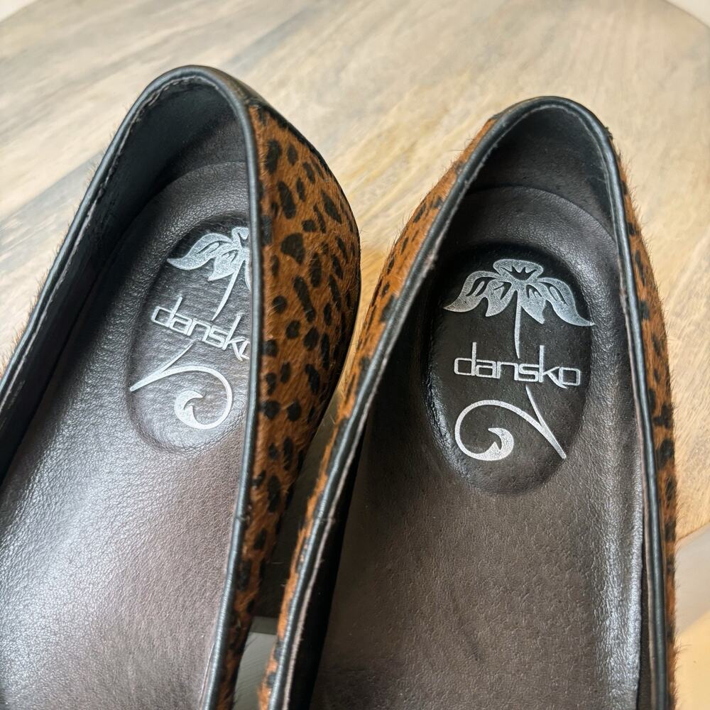 Dansko Olivia Women's Cheetah Print Calf Hair Loafers Comfort Shoes US Size 9 - Picture 9 of 11
